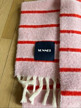 Pink and Red Striped Cozy Scarf